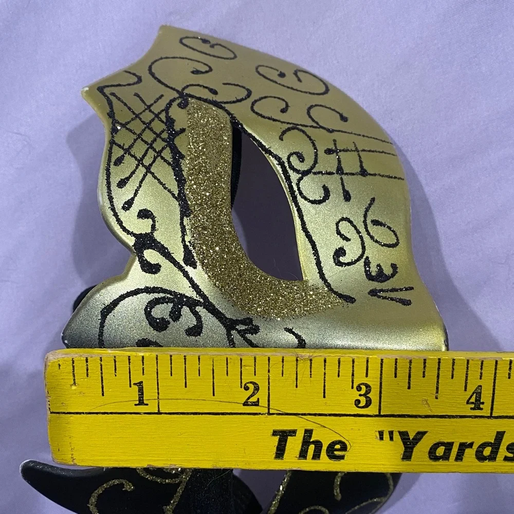 Gold and Black Venetian Masquerade Masks - Elegant Party Eye Mask set